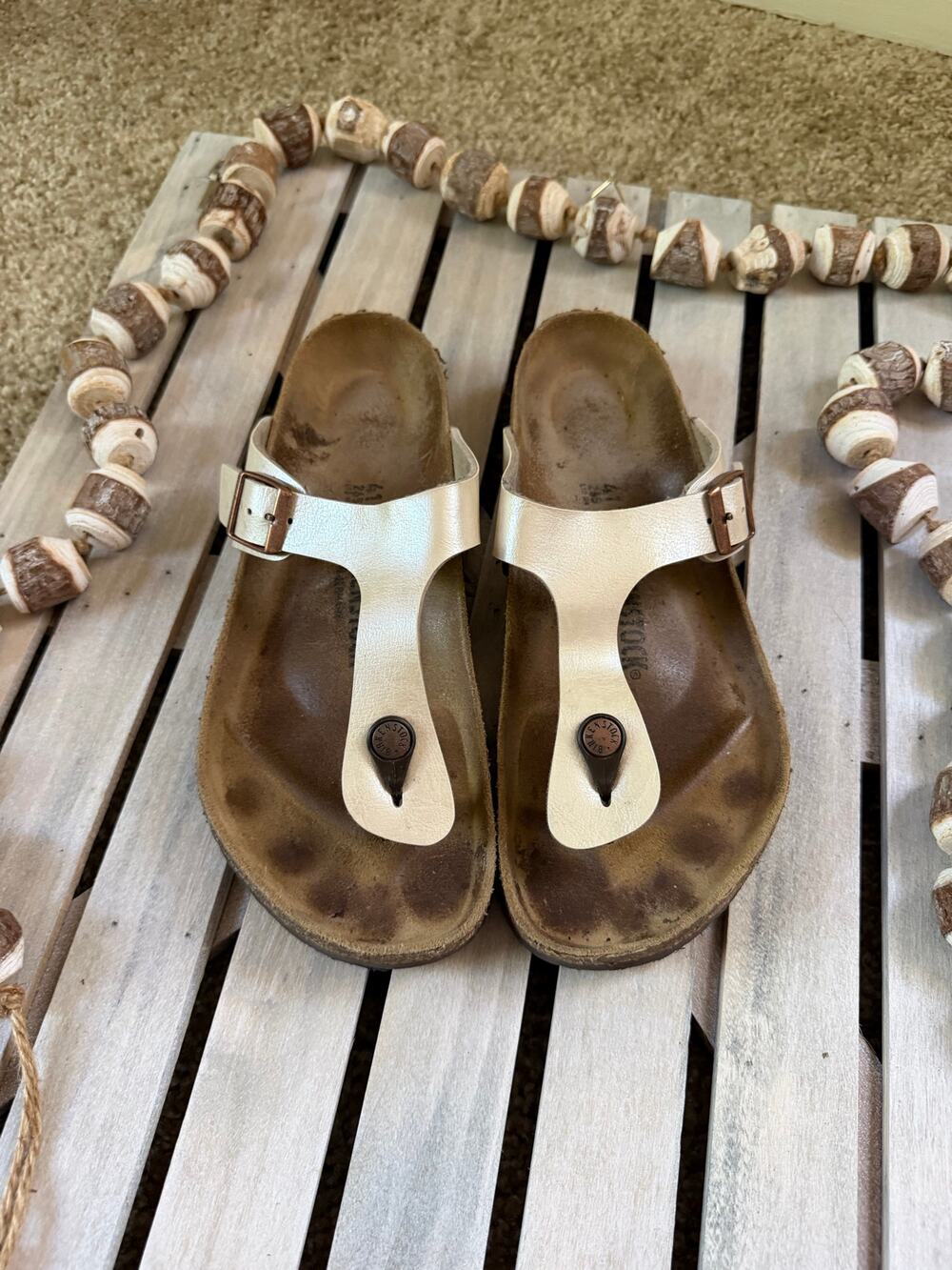 Birkenstock Gizeh Thong Graceful Pearl White Sandals